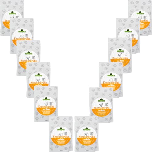 Schecker - Knochenbrühe für Hunde Huhn - Futtertopping für Hunde - 12x100ml - Brühe einfach über das Hundefutter gießen Schecker - Knochenbrühe für Hunde Huhn - Futtertopping für Hunde - 12x100ml - Brühe einfach über das Hundefutter gießen von Schecker