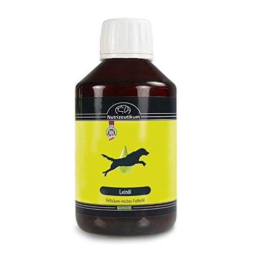 Schecker Leinöl 250ml als Nahrungsergänzug für den Hund als pflanzliche Alternative zum Lachsöl von Schecker