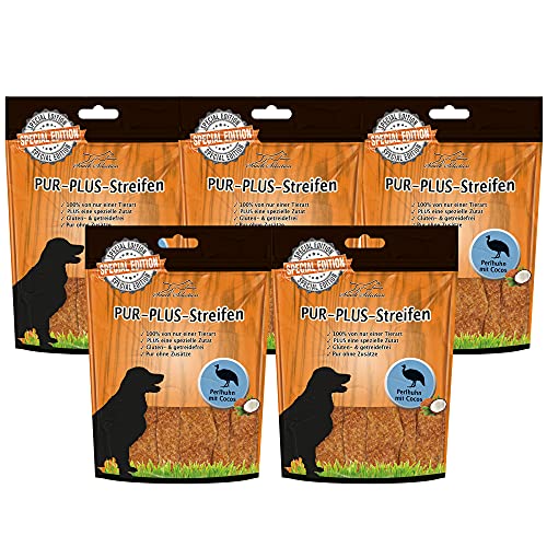 Schecker Pur Plus Streifen Perlhuhn + Cocos Hundesnacks mit Sinn Schecker Pur Plus Streifen Perlhuhn + Cocos Hundesnacks mit Sinn von Schecker