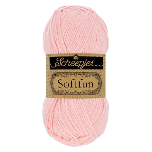 Scheepjes 1592-2513 Softfun Baumwolle Garn, 2513 Light Rose, 1x50g von Scheepjes