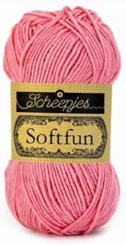 Scheepjes 1592-2514 Softfun Baumwolle Garn, 2514 Rose, 1x50g von Scheepjes