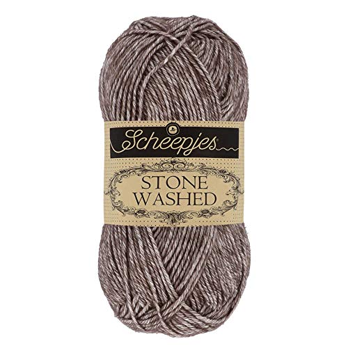 Scheepjes 1664-2 Stone Washed Baumwolle Garn, 78 22% Acryl, 829 Obsidian, 10x50g, 10 Count von Scheepjes