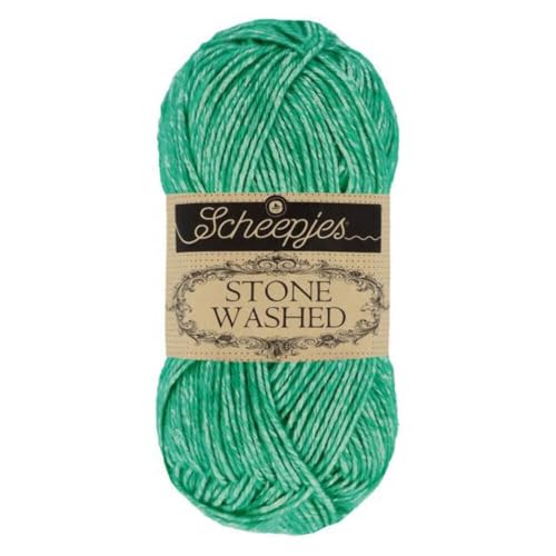 Scheepjes 1664-825 Stone Washed Baumwolle Garn, 825 Malachite, 1x50g von Scheepjes