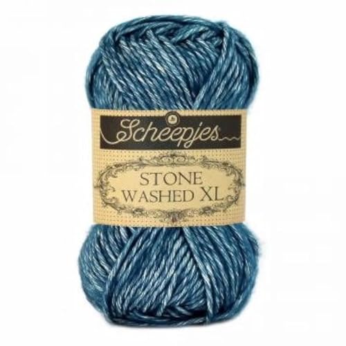 Scheepjes 1665-845 Stone Washed XL Baumwolle Garn, 845 Blue Apatite, 1x50g von Scheepjes