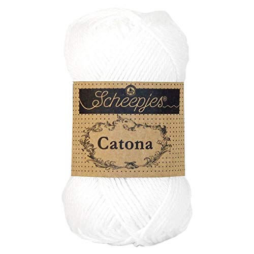 Scheepjes 1677-106 Catona Baumwolle Garn, 106 Snow White, 1x25g von Scheepjes