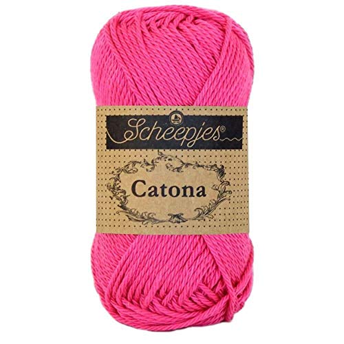 Scheepjes 1677-114 Catona Baumwolle Garn, 114 Shocking Pink, 1x25g von Scheepjes