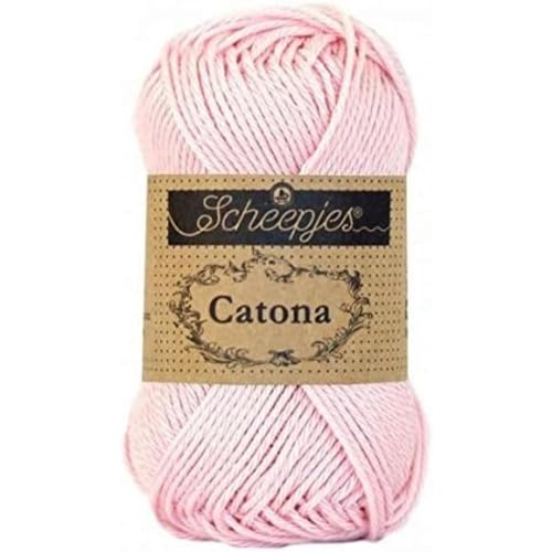 Scheepjes 1677-238 Catona Baumwolle Garn, 238 Powder Pink, 1x25g von Scheepjes