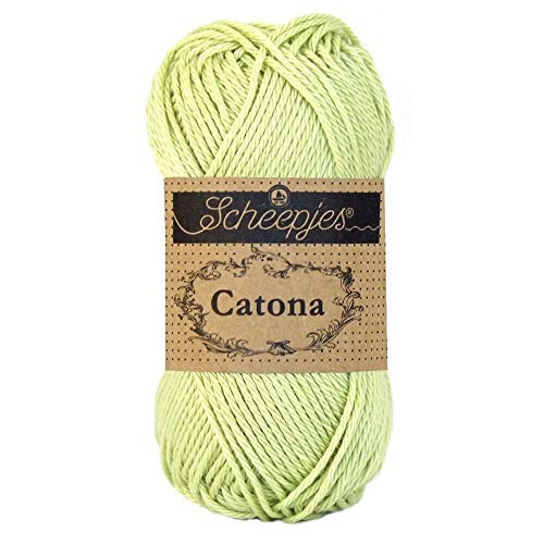 Scheepjes 1677-392 Catona Baumwolle Garn, 392 Lime Juice, 1x25g von Scheepjes