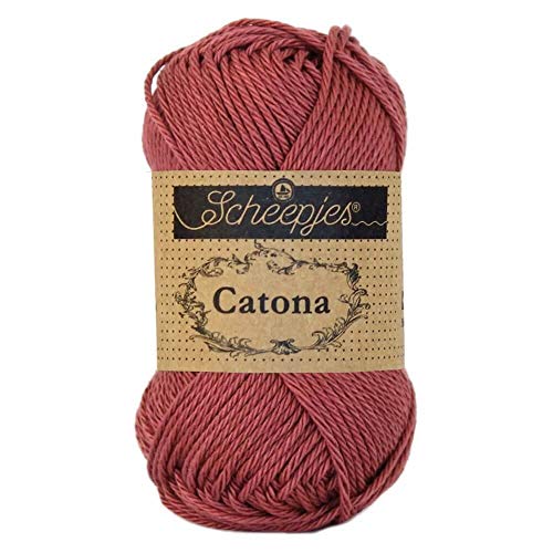 Scheepjes 1677-396 Catona Baumwolle Garn, 396 Rose Wine, 1x25g von Scheepjes