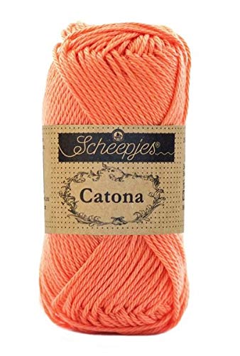 Scheepjes 1677-411 Catona Baumwolle Garn, 411 Sweet Orange, 1x25g von Scheepjes