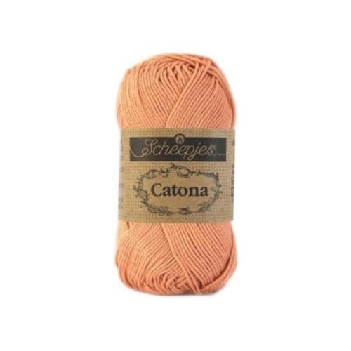 Scheepjes 1677-524 Catona Baumwolle Garn, 524 Apricot, 1x25g von Scheepjes