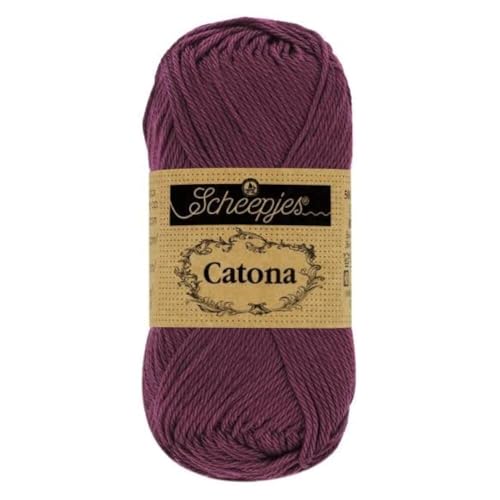 Scheepjes 1678-394 Catona Baumwolle Garn, 394 Shadow Purple, 1x50g von Scheepjes