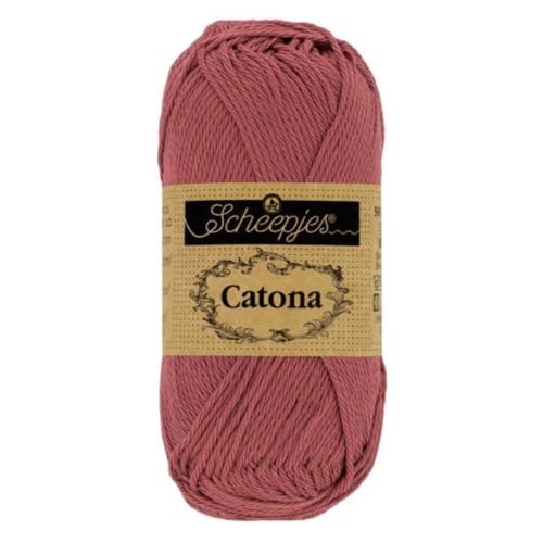 Scheepjes 1678-396 Catona Baumwolle Garn, 396 Rose Wine, 1x50g von Scheepjes