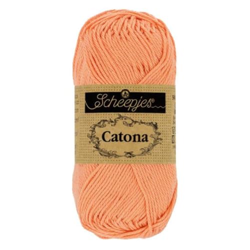 Scheepjes 1678-524 Catona Baumwolle Garn, 524 Apricot, 1x50g von Scheepjes