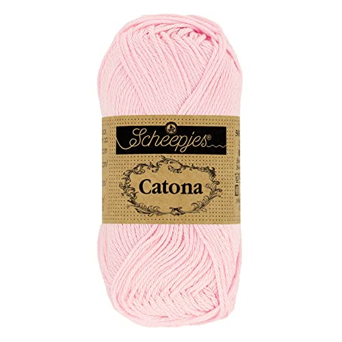 Scheepjes 1704-2 Catona Baumwolle Garn, 238 Powder Pink, 10x10g, 10 Count von Scheepjes