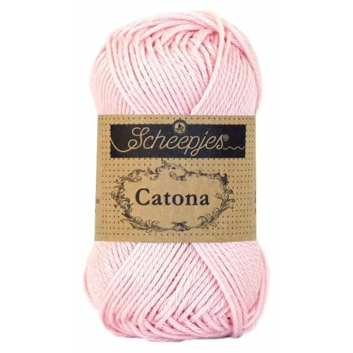 Scheepjes 1678-238 Catona Baumwolle Garn, 238 Powder Pink, 1x50g von Scheepjes