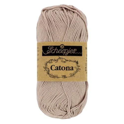 Scheepjes 1678-406 Catona Baumwolle Garn, 406 Soft Beige, 1x50g von Scheepjes