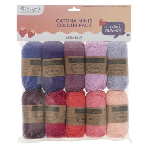 Scheepjes Catona Farbpack 10x25g - Berry Bliss Garn-Set von Scheepjes