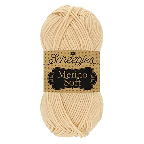 Scheepjes Merino Soft 1x50g - 606 Da Vinci, Beige Strick- und Häkelgarn von Scheepjes