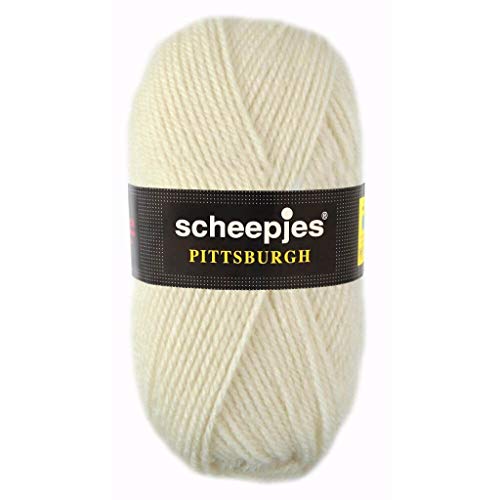 Scheepjes Pittsburgh 1581-9143 Handstrickgarn, 60% Polyacryl, 40% Wolle, Weiss, one size von Scheepjes