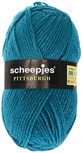Scheepjes Pittsburgh 1581-9160 Beige Handstrickgarn, 60% Polyacryl, 40% Wolle, Aquablau, one size von Scheepjes