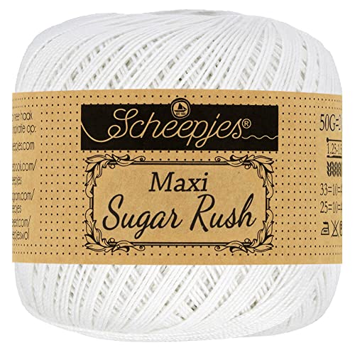 Scheepjes - Scheepjes 106 Schnee Weiße Maxi Sugar Rush Garn - 10x50g von Scheepjes