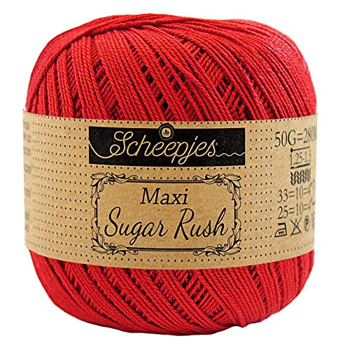 Scheepjes - Scheepjes 115 Heiß Rot Maxi Zucker Eilen Garn - 1x50g von Scheepjes