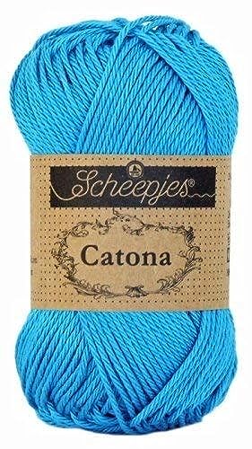 Scheepjes 1678-146 Catona Baumwolle Garn, 146 Vivid Blue, 1x50g von Scheepjes