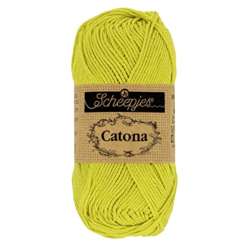 Scheepjes - Scheepjes 245 Grün Gelb Catona Garn - 10x10g von Scheepjes