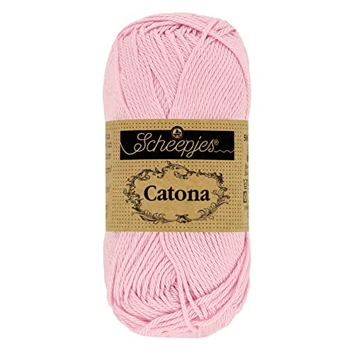 Scheepjes 1704-2 Catona Baumwolle Garn, 246 Icy Pink, 10x10g, 10 Count von Scheepjes