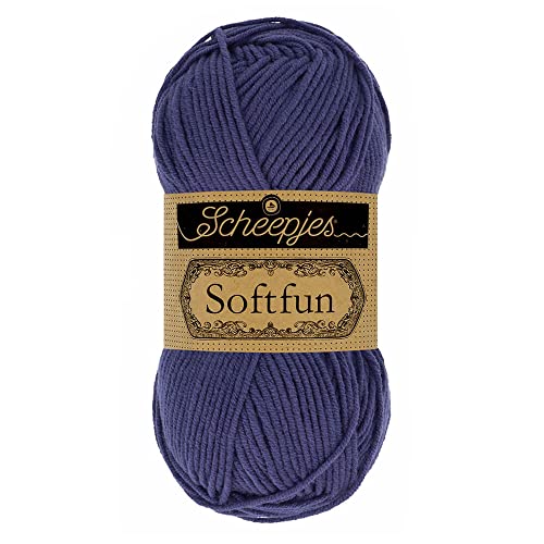 Scheepjes 1592-2 Softfun Baumwolle Garn, 2463 Purple, 10x50g, 10 Count von Scheepjes