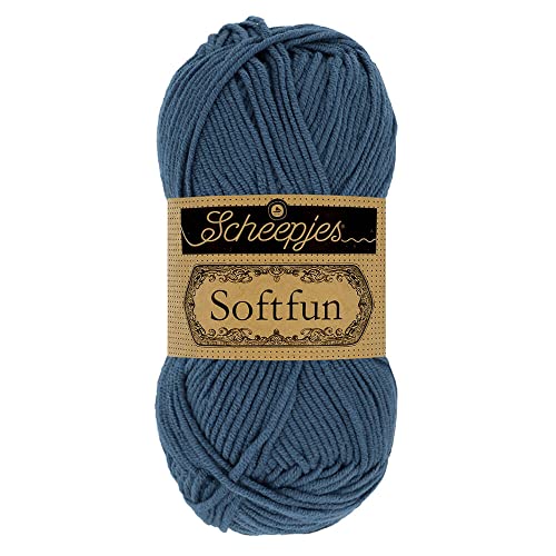 Scheepjes 1592-2 Softfun Baumwolle Garn, 2489 Denim, 10x50g, 10 Count von Scheepjes