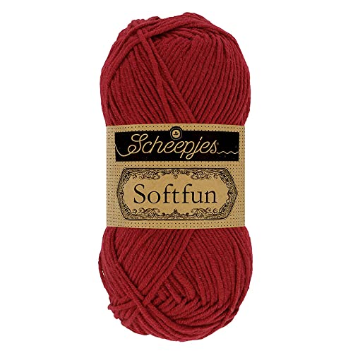 Scheepjes 1592-2 Softfun Baumwolle Garn, 2492 Bordeaux, 10x50g, 10 Count von Scheepjes