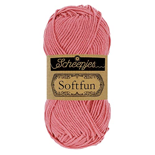 Scheepjes 1592-2 Softfun Baumwolle Garn, 2514 Rose, 10x50g, 10 Count von Scheepjes