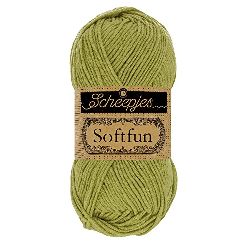 Scheepjes 1592-2 Softfun Baumwolle Garn, 2531 Olive, 10x50g, 10 Count von Scheepjes