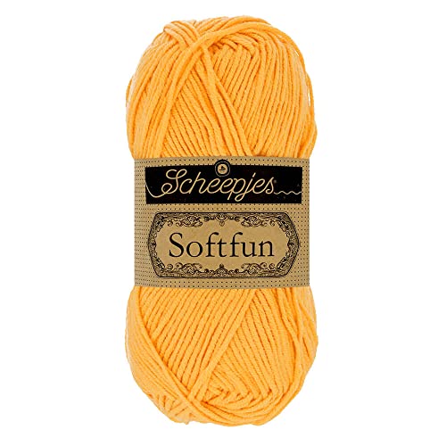 Scheepjes 1592-2 Softfun Baumwolle Garn, 2610 Butterscotch, 10x50g, 10 Count von Scheepjes