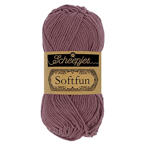 Scheepjes 1592-2 Softfun Baumwolle Garn, 2624 Mauve, 10x50g, 10 Count von Scheepjes