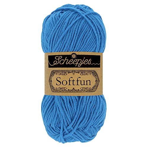Scheepjes 1592-2629 Softfun Baumwolle Garn, Acryl, 2629 Azure, 1x50g von Scheepjes