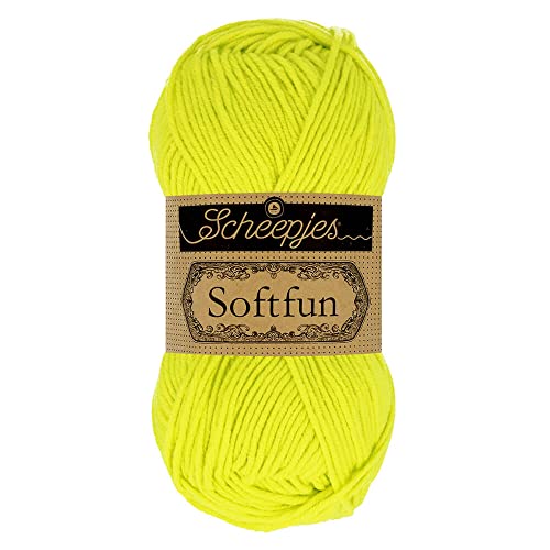 Scheepjes 1592-2641 Softfun Baumwolle Garn, 2641 Citrus Lime, 1x50g von Scheepjes