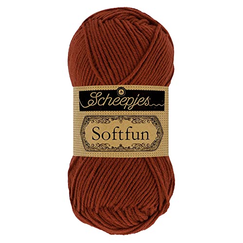 Scheepjes 1592-2 Softfun Baumwolle Garn, 2650 Rust, 10x50g, 10 Count von Scheepjes