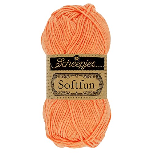 Scheepjes 1592-2652 Softfun Baumwolle Garn, Acryl, 2652 Cantaloupe, 1x50g von Scheepjes