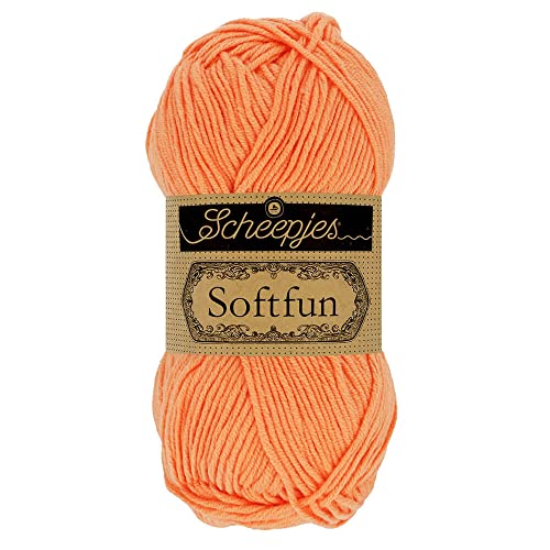 Scheepjes 1592-2652 Softfun Baumwolle Garn, Acryl, 2652 Cantaloupe, 1x50g von Scheepjes
