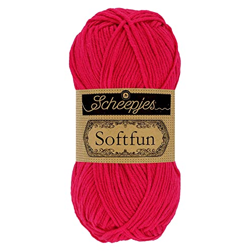 Scheepjes 1592-2 Softfun Baumwolle Garn, 2654 Magenta, 10x50g, 10 Count von Scheepjes