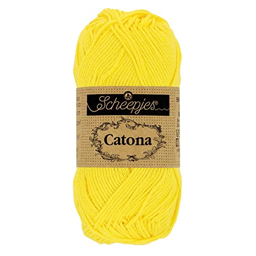Scheepjes 1678-2 Catona Baumwolle Garn, 280 Lemon, 10x50g, 10 Count von Scheepjes