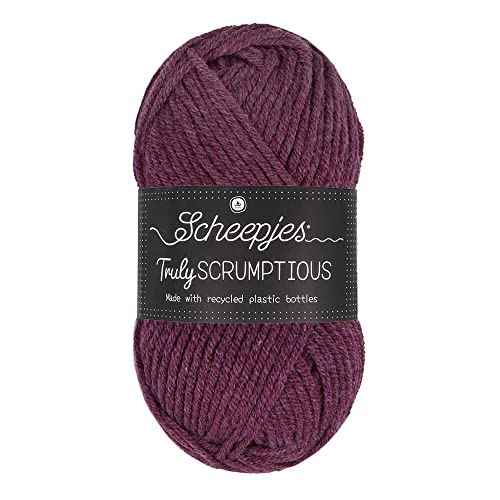 Scheepjes 1739-369 Wirklich lecker Truly Scrumptious Baumwolle Garn, recyceltes Polyester 50% Acryl, 369 Mul. Wine Plum Cob, 1x100g von Scheepjes