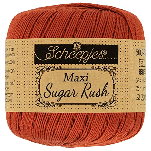 Scheepjes 1694-2 Maxi Sugar Rush Baumwolle Garn, 100% merzerisierte, 388 Rust, 10x50g, 10 Count von Scheepjes