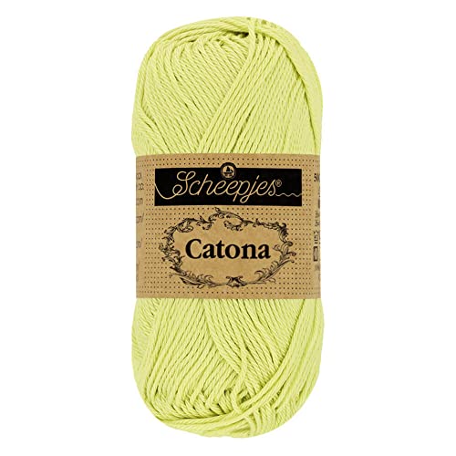 Scheepjes 1678-2 Catona Baumwolle Garn, 392 Lime Juice, 10x50g, 10 Count von Scheepjes