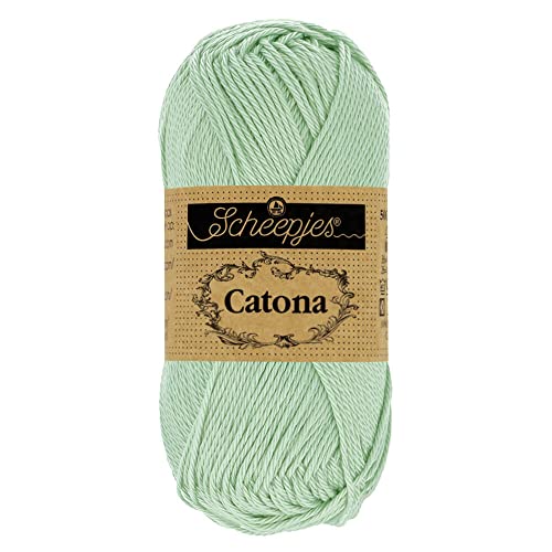 Scheepjes 1704-2 Catona Baumwolle Garn, 402 Silver Green, 10x10g, 10 Count von Scheepjes