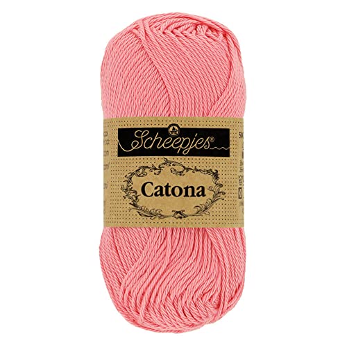 Scheepjes 1704-2 Catona Baumwolle Garn, 409 Soft Rose, 10x10g, 10 Count von Scheepjes