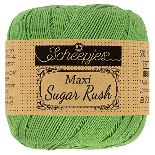 Scheepjes 1694-2 Maxi Sugar Rush Baumwolle Garn, 100% merzerisierte, 412 Forest Green, 10x50g, 10 Count von Scheepjes